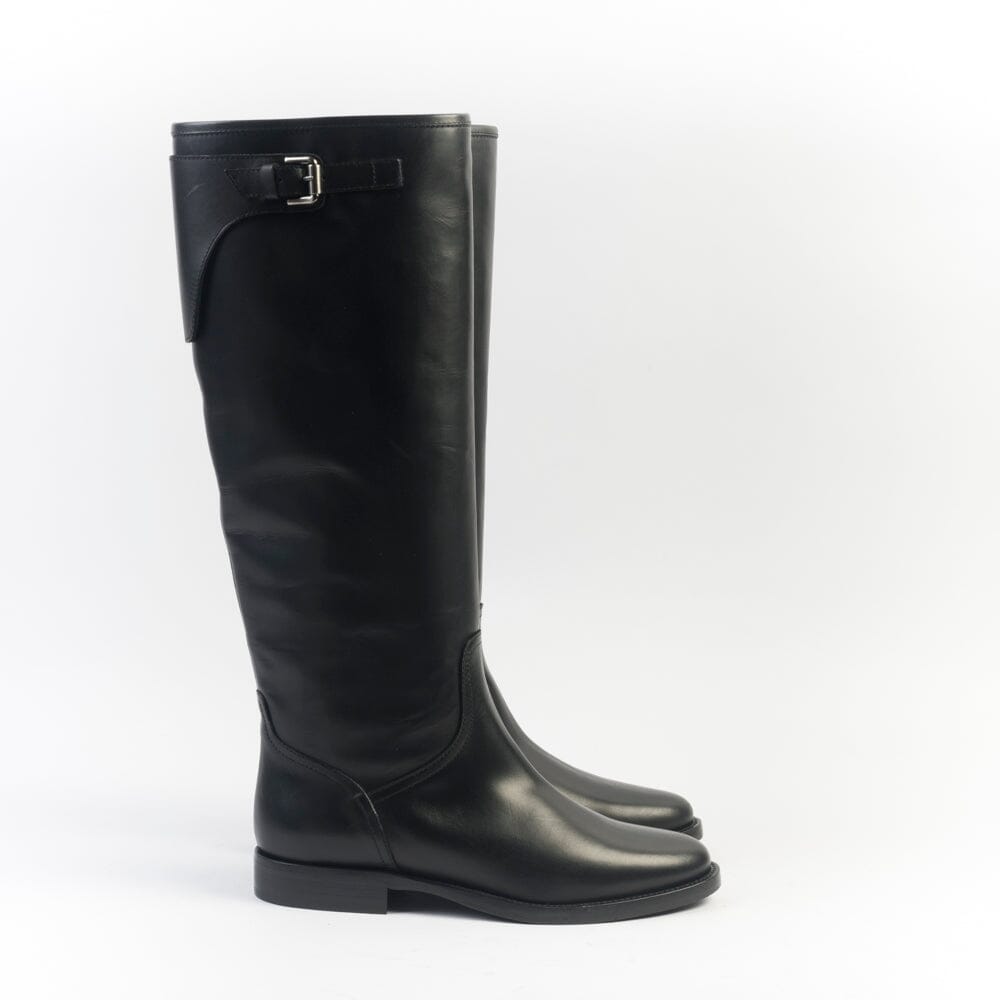 VIA ROMA 15 - Stivali 4489 - Pelle Nero - Fibbia Cavallerizza Scarpe Donna Via Roma 15