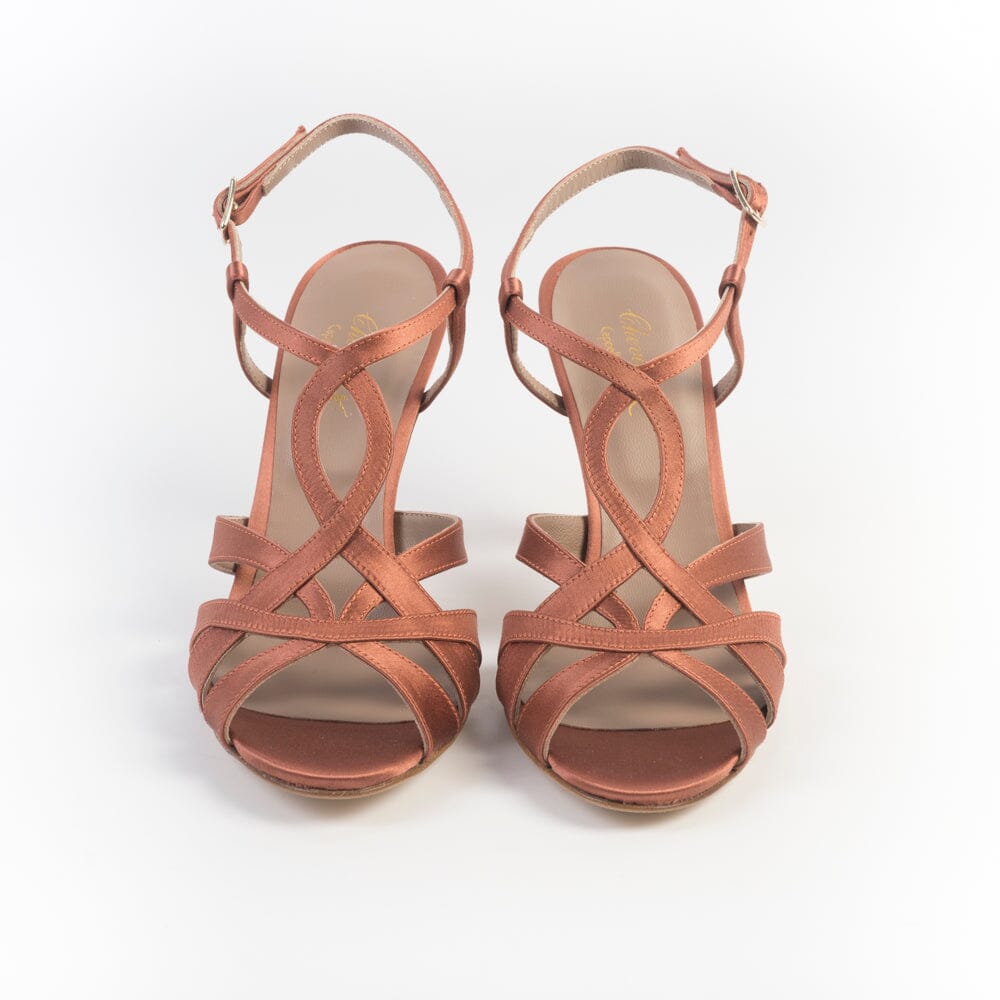 CHEVILLE - Sandali con Tacco - GIUSY - Cannella Raso Scarpe Donna CHEVILLE