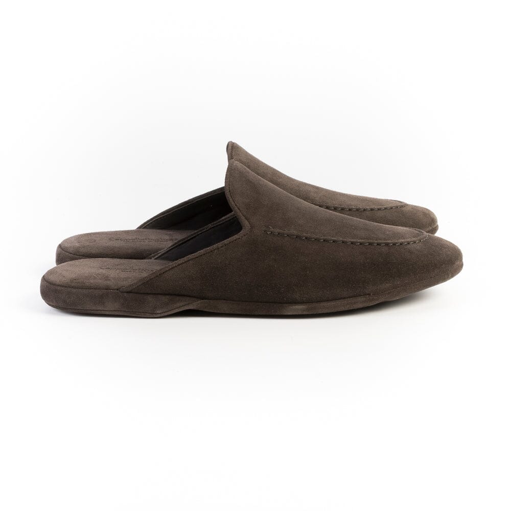 Cappellettoshop - Pantofola 215 - Camoscio Ebano Scarpe Uomo CAPPELLETTO 1948