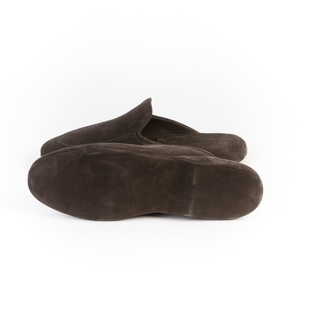 Cappellettoshop - Pantofola 215 - Camoscio Ebano Scarpe Uomo CAPPELLETTO 1948