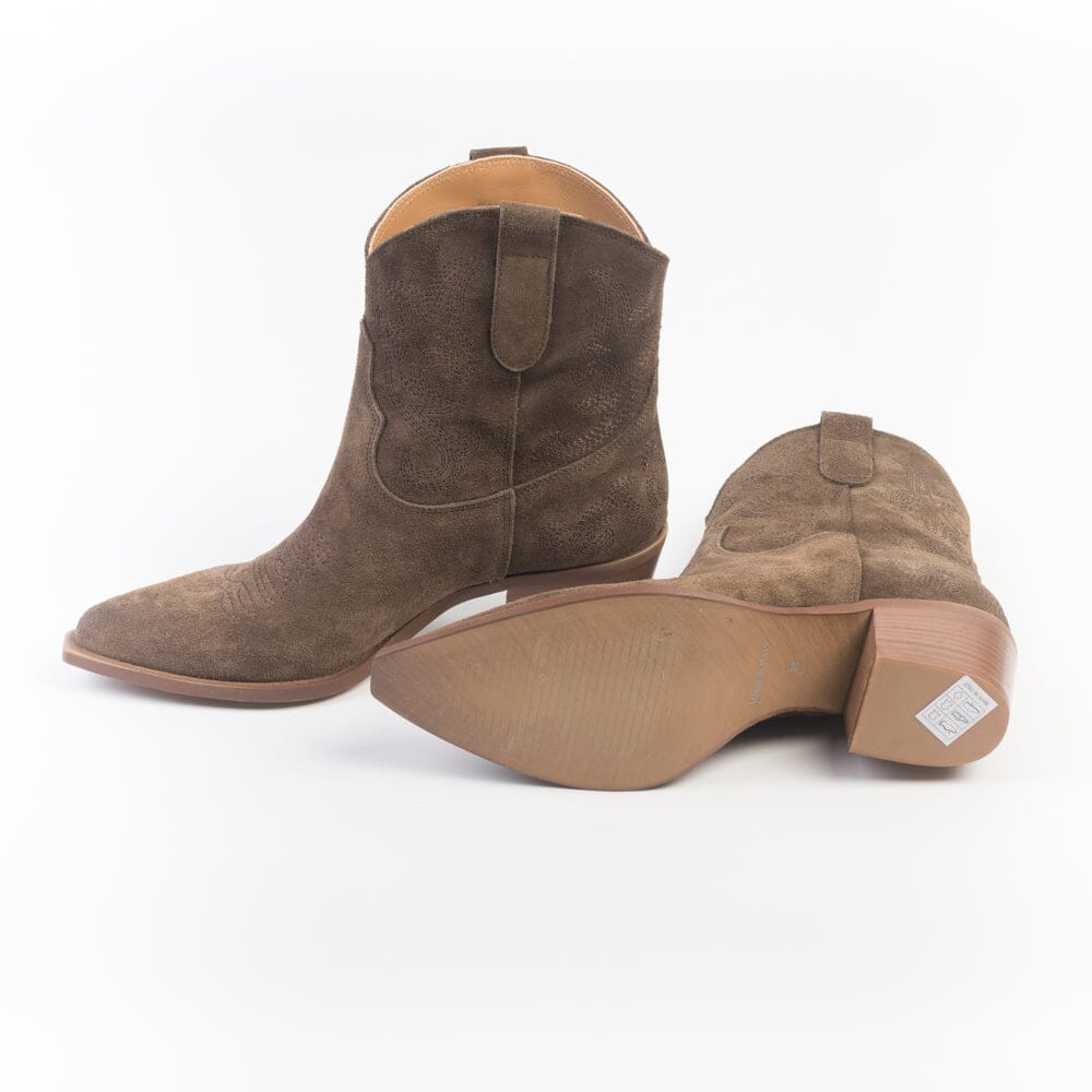 CAPPELLETTOSHOP - Stivaletto Texano - 6061 - Crosta cacao Scarpe Donna CAPPELLETTO 1948
