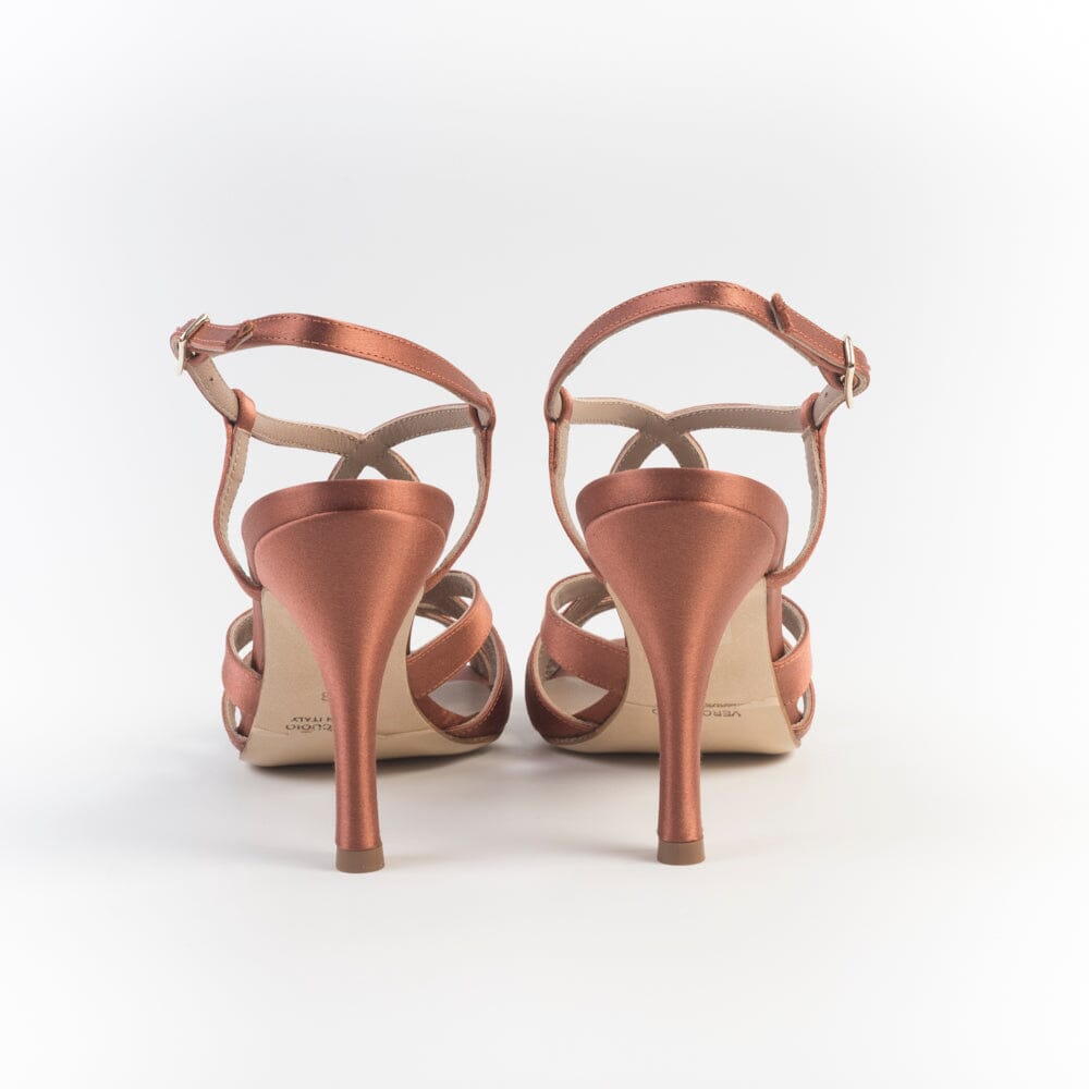 CHEVILLE - Sandali con Tacco - GIUSY - Cannella Raso Scarpe Donna CHEVILLE
