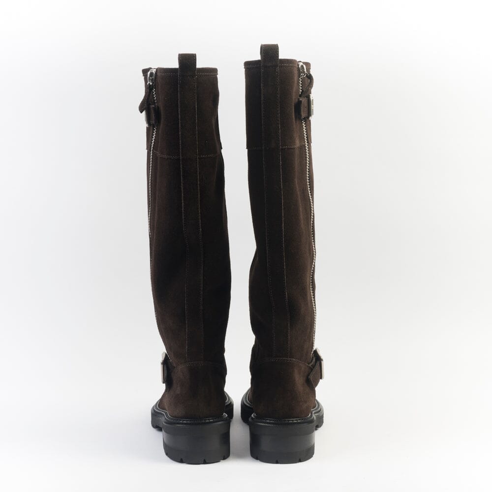 VIA ROMA 15 - Stivali - 4480 - Velour Testa di Moro Scarpe Donna Via Roma 15