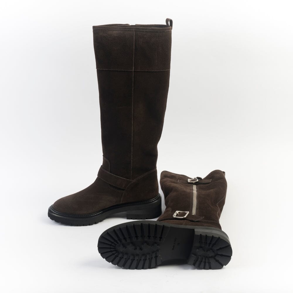 VIA ROMA 15 - Stivali - 4480 - Velour Testa di Moro Scarpe Donna Via Roma 15