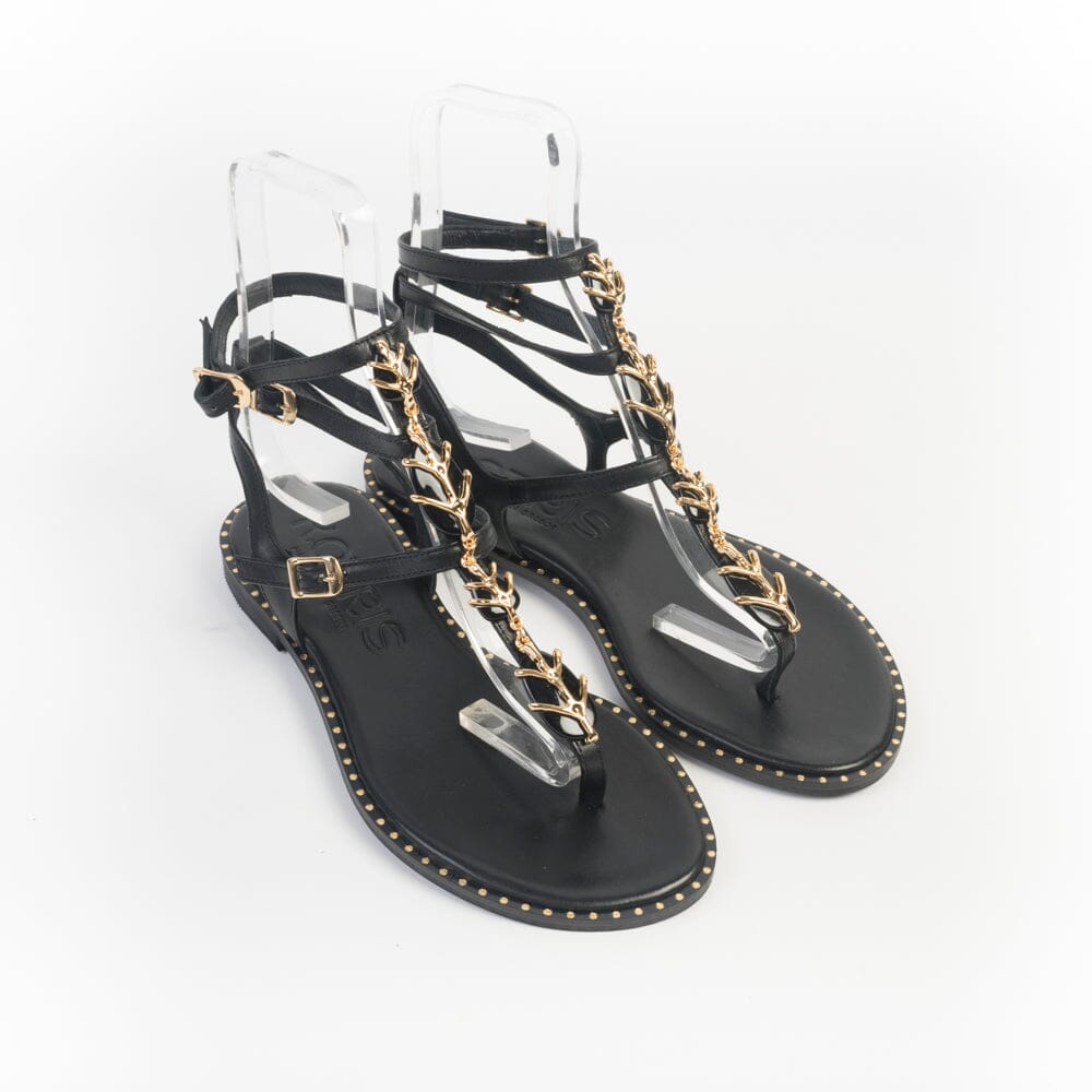MAKIS KOTRIS - Sandali Bassi Infradito K-3017 - Nero Scarpe Donna MAKIS KOTRIS