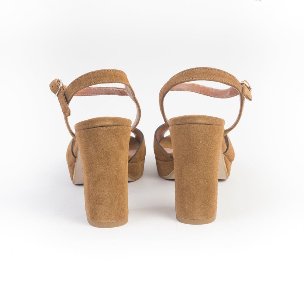 CappellettoShop - Sandali con Tacco - 6261K - camoscio Whisky Scarpe Donna CappellettoShop