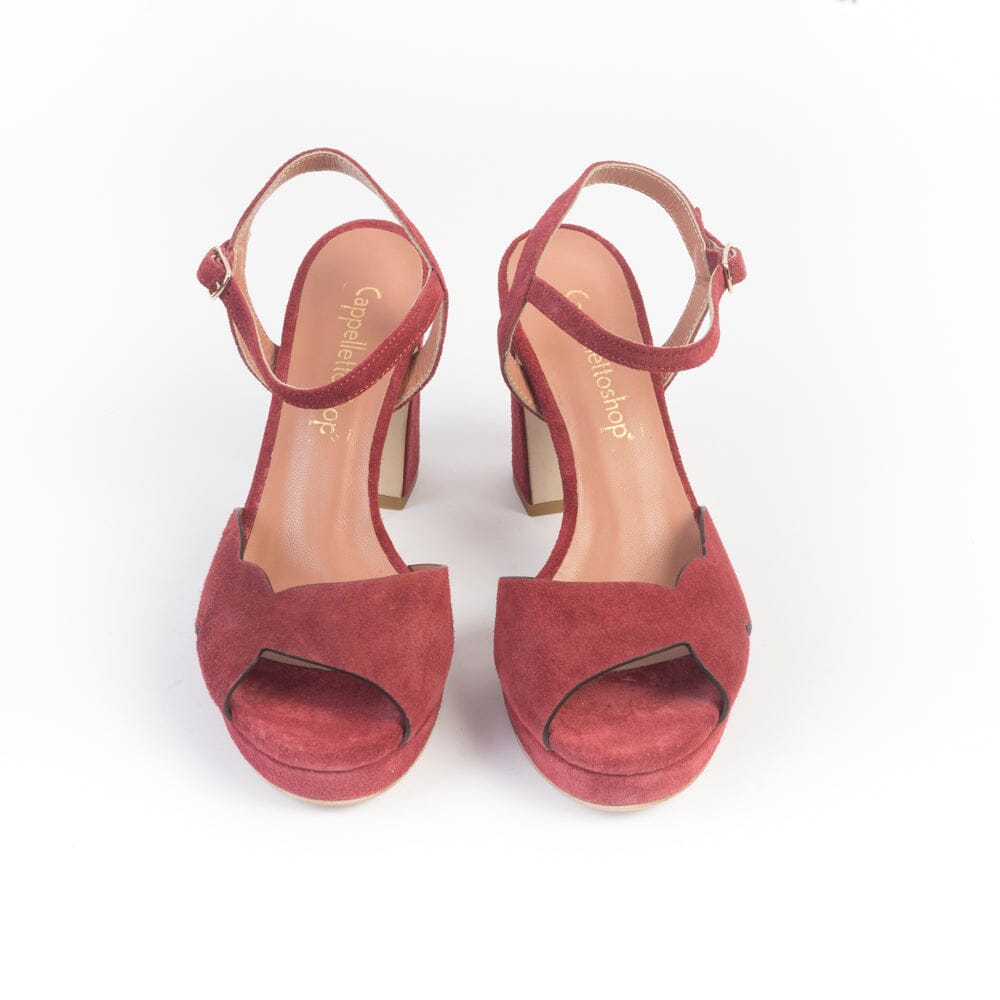 CappellettoShop - Sandali con Tacco - 6261K - camoscio porpora Scarpe Donna CappellettoShop