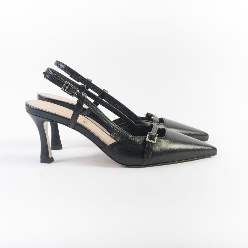CappellettoShop - Sling Back - Ester 21 - Nero Scarpe Donna CAPPELLETTO 1948