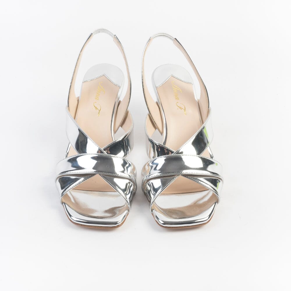 ANNA F. - Sandali con Tacco - 3800 - Argento Specchio Scarpe Donna Anna F.