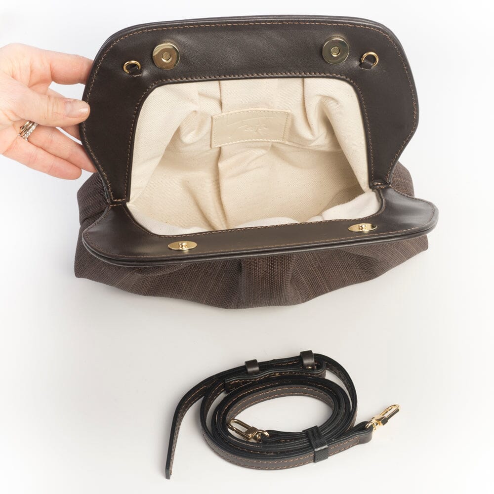ROBERTO FESTA - Pochette - Ofelia - Rafia Marrone Borse ROBERTO FESTA