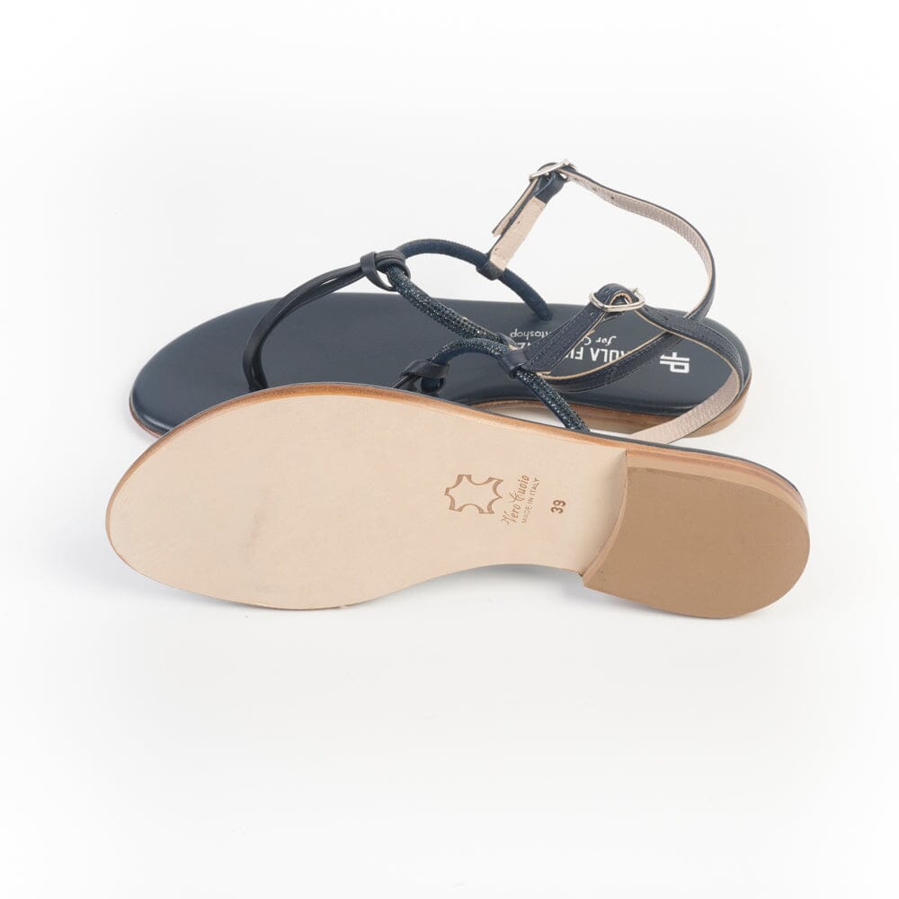PAOLA FIORENZA - Sandali bassi - Infradito in microcristalli - FD05 - Blu Scarpe Donna PAOLA FIORENZA