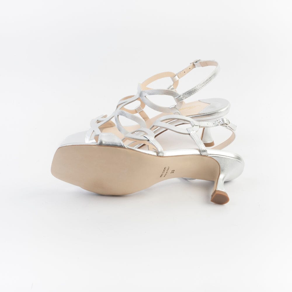 ANNA F. - Sandali con Tacco - 3797 - Laminato Argento Scarpe Donna Anna F.
