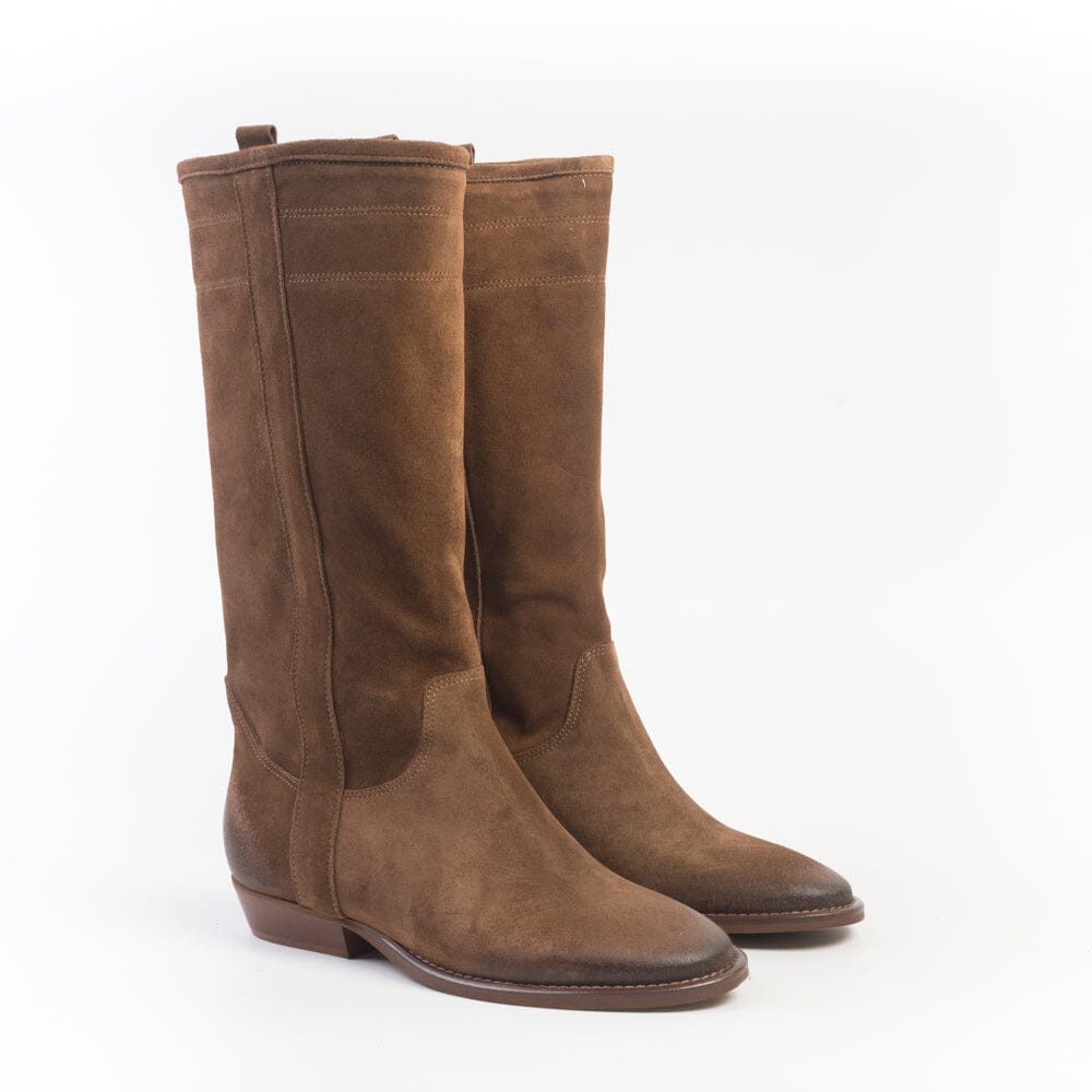 CAPPELLETTOSHOP - GM - Stivali Camperos - Gabon - Camoscio Tabacco Scarpe Donna CAPPELLETTO 1948