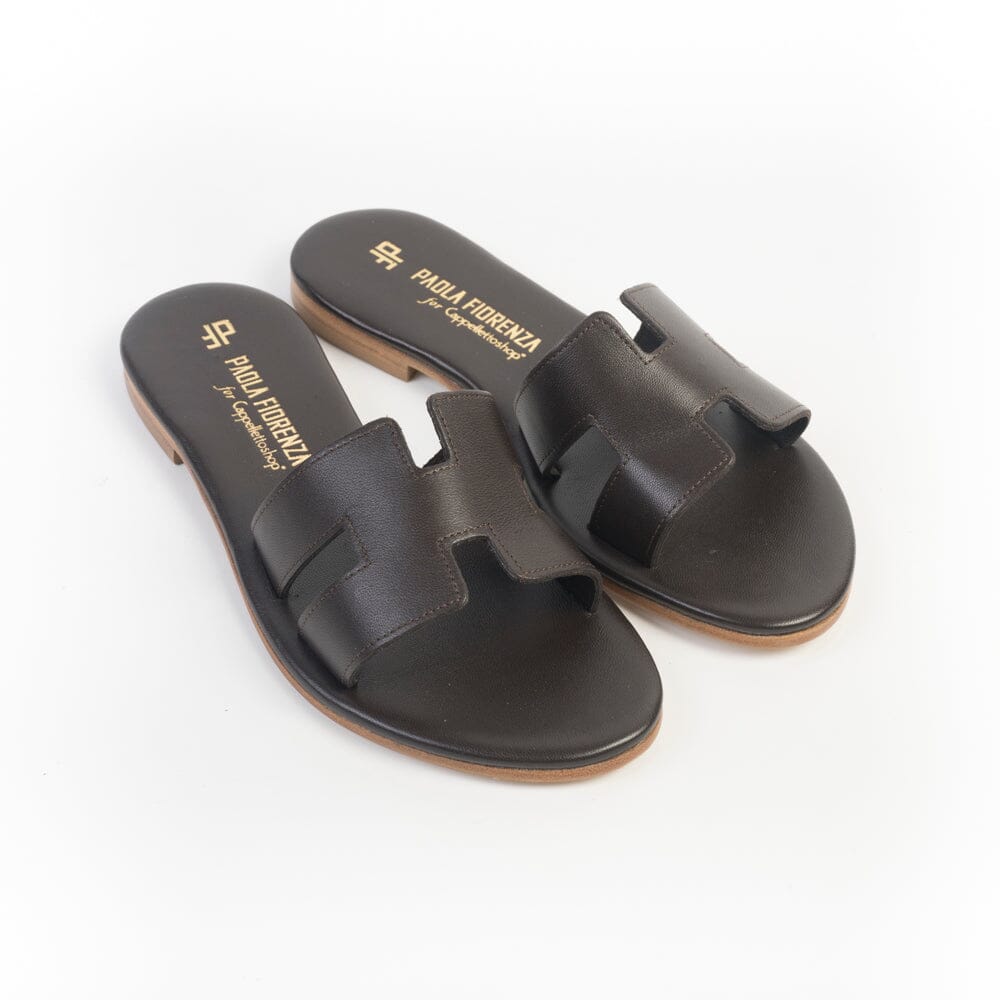 PAOLA FIORENZA - Sandali Bassi - Mules - SS2616 - H Testa di moro Scarpe Donna PAOLA FIORENZA
