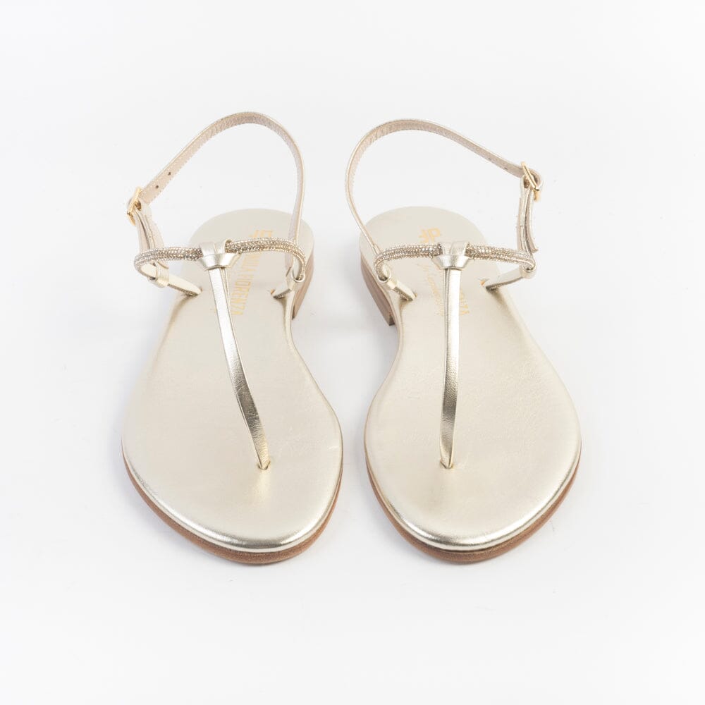 PAOLA FIORENZA - Sandali bassi infradito in microcristalli - FD05 - Oro Scarpe Donna PAOLA FIORENZA