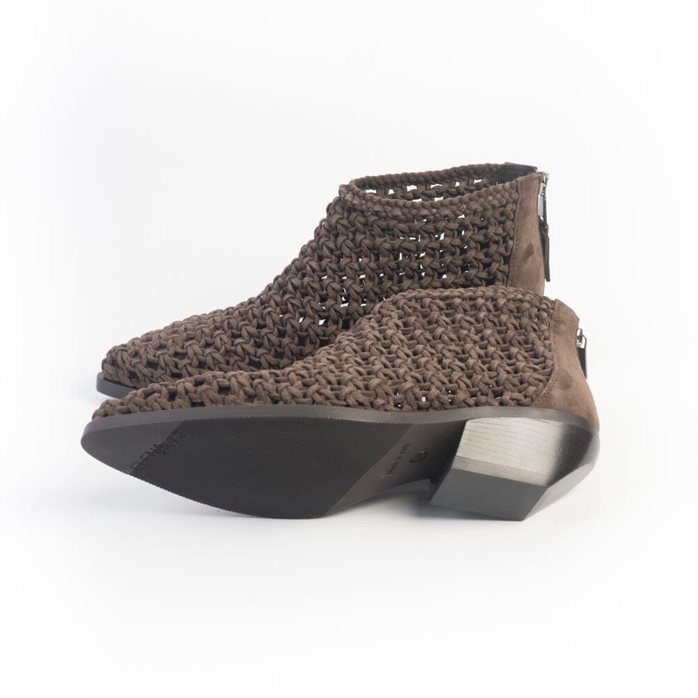 ELENA IACHI - Stivaletto Texano E4238C - Shila Moro Intrecciato Scarpe Donna Elena Iachi