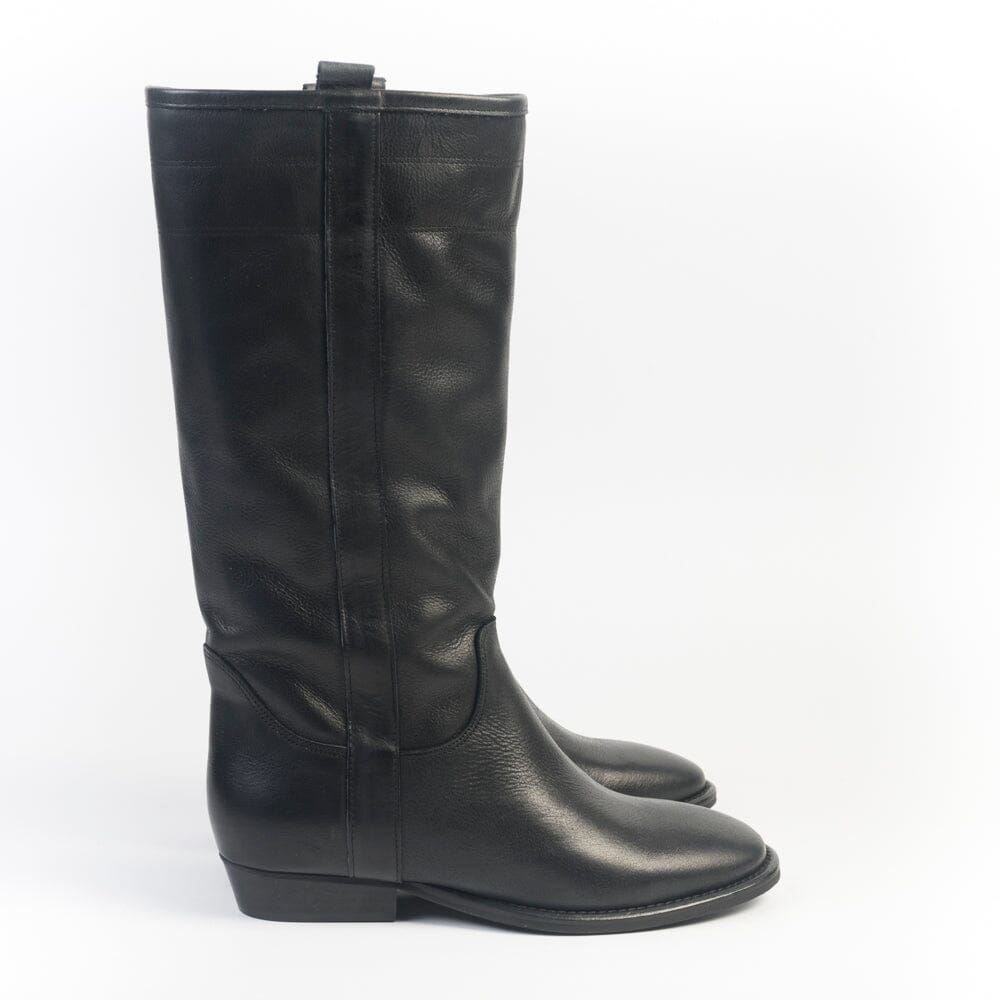 CAPPELLETTOSHOP - GM - Stivali Camperos - Gabon - Pelle Nero Scarpe Donna CAPPELLETTO 1948