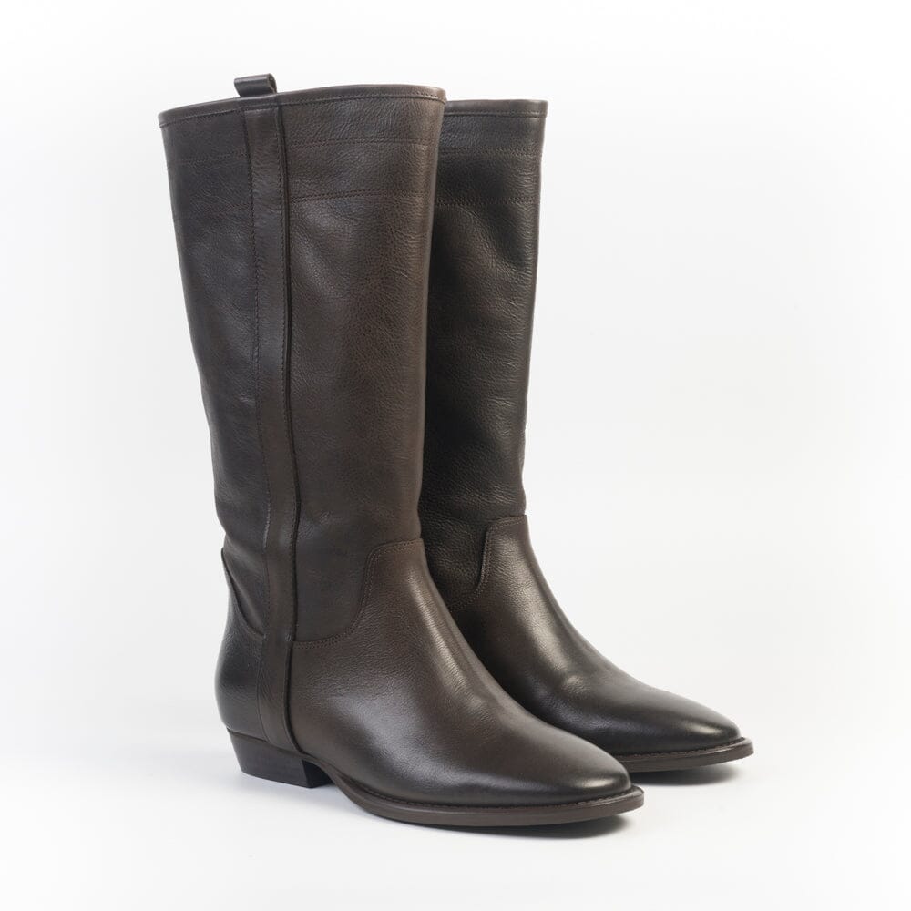 CAPPELLETTOSHOP - GM - Stivali Camperos - Gabon - Pelle Testa di moro Scarpe Donna CAPPELLETTO 1948