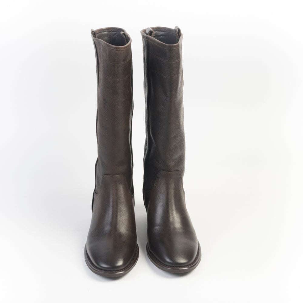 CAPPELLETTOSHOP - GM - Stivali Camperos - Gabon - Pelle Testa di moro Scarpe Donna CAPPELLETTO 1948