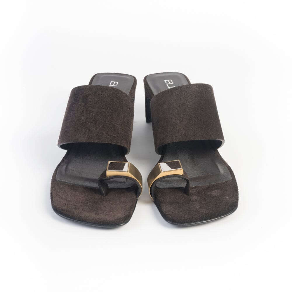 ELENA IACHI - Sandali con tacco E4722 - Velour Ebano Scarpe Donna Elena Iachi