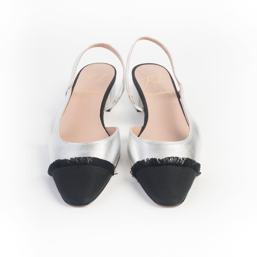 ROBERTO FESTA - Sling Back - Acanto - Argento Nero Scarpe Donna Roberto Festa