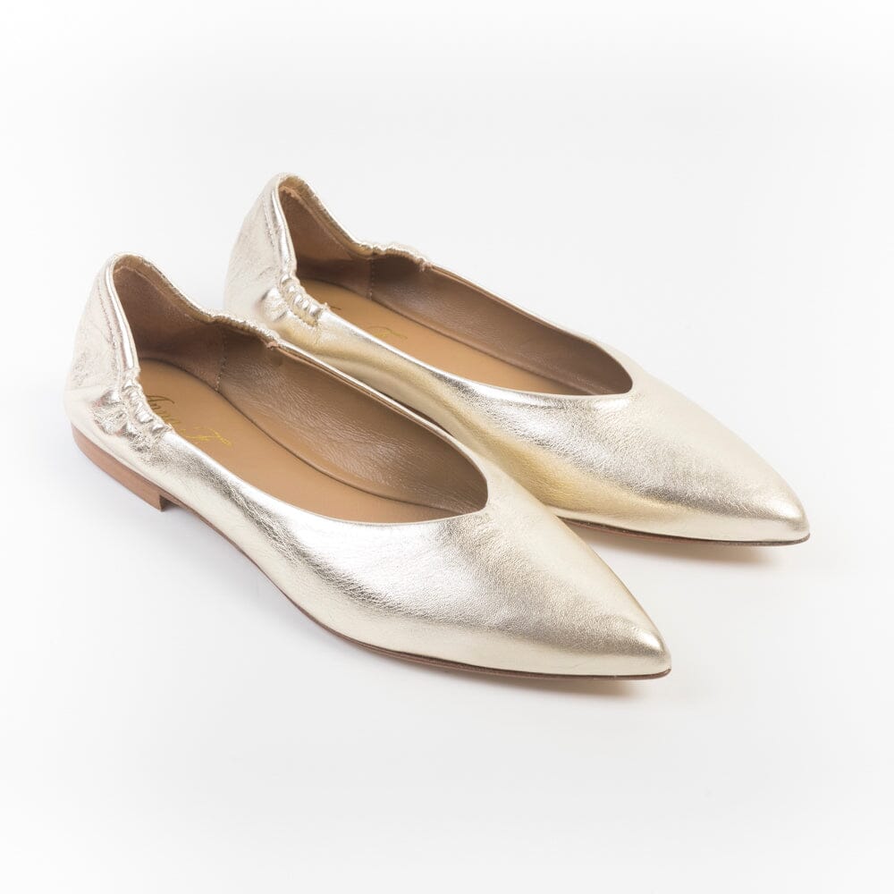 ANNA F - Ballerina - 1403 - Laminato Platino Scarpe Donna Anna F.