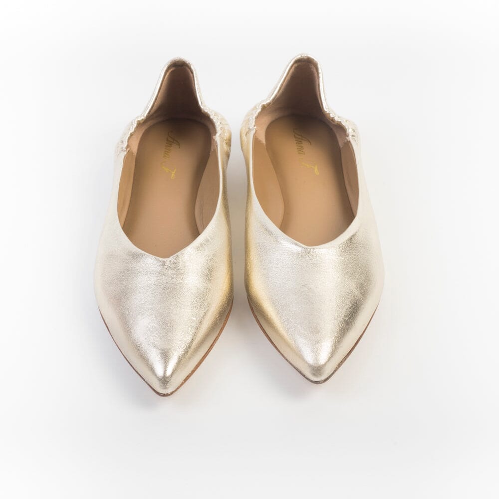 ANNA F - Ballerina - 1403 - Laminato Platino Scarpe Donna Anna F.