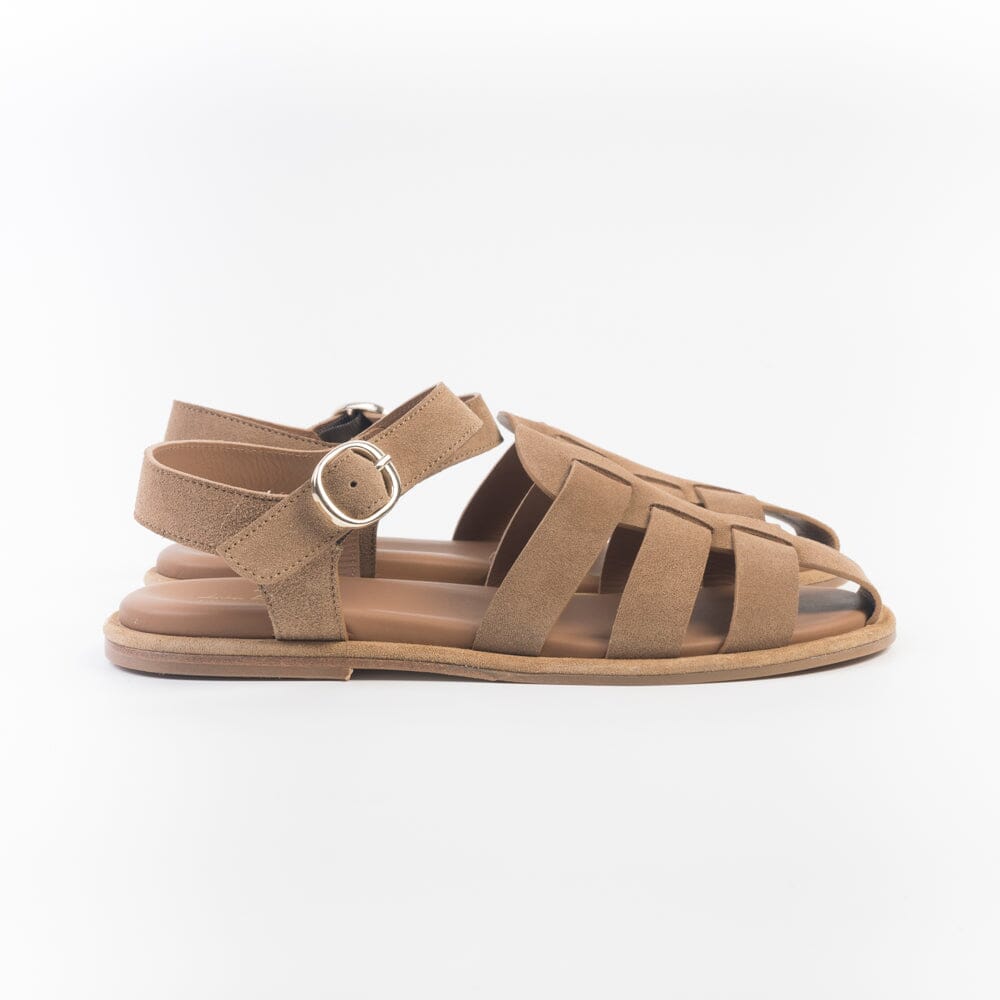 JUAN LACARCEL - Sandalo ragnetto - X2565 - Camoscio Cuoio Scarpe Donna JUAN LACARCEL - Collezione Donna