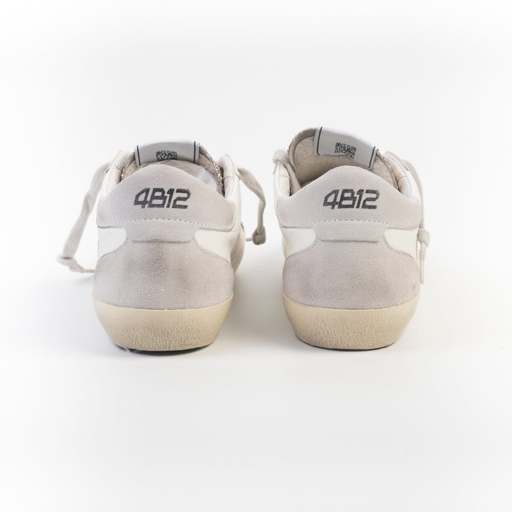 4B12 - Sneakers - Supreme D8008 - Bianco Gold Glitter Scarpe Donna 4B12