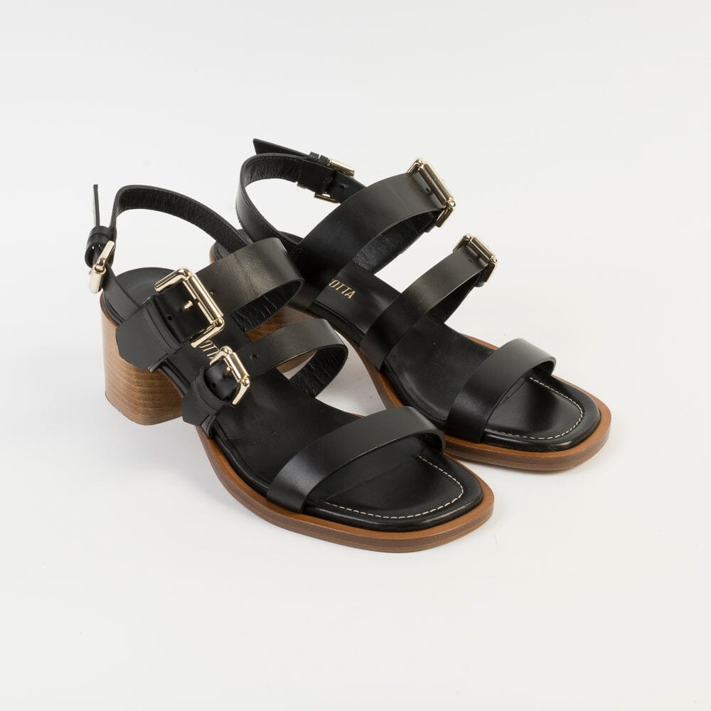 GUGLIELMO ROTTA - Sandali con tacco - Genova - Pelle Nero Scarpe Donna GUGLIELMO ROTTA