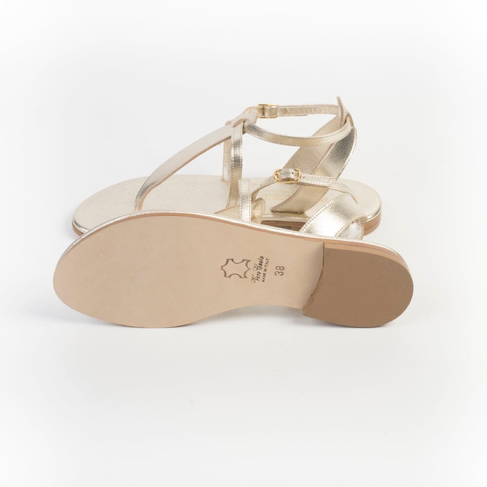 PAOLA FIORENZA - Sandali bassi infradito - Triangolo - SS2505 - Platino Scarpe Donna PAOLA FIORENZA