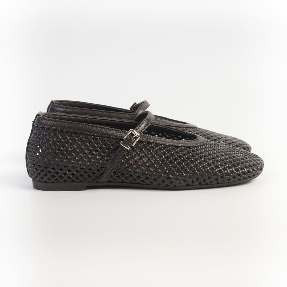 POEVE - Mary Jane - PBAL63 - Traforato Caffè Scarpe Donna POESIE VENEZIANE