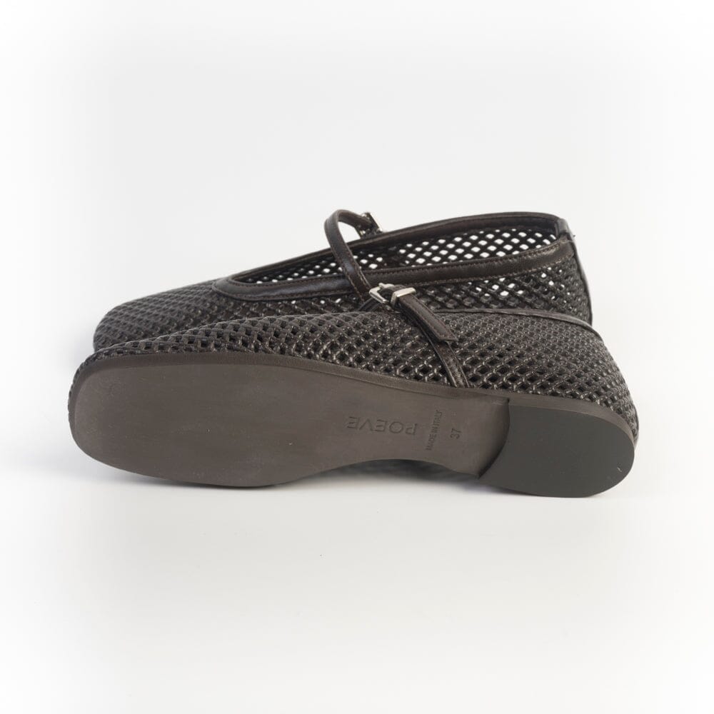 POEVE - Mary Jane - PBAL63 - Traforato Caffè Scarpe Donna POESIE VENEZIANE