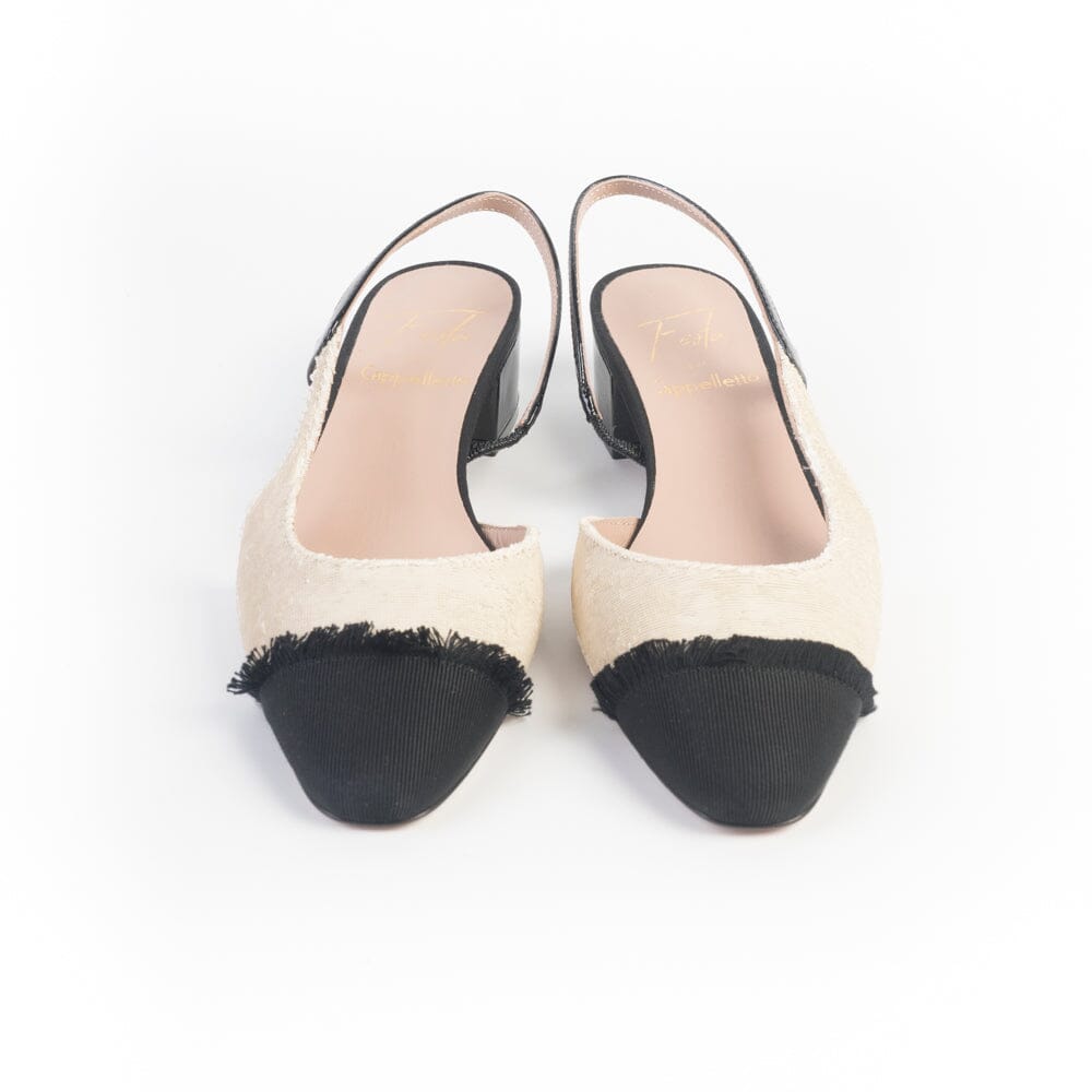ROBERTO FESTA - Sling Back - Acanto - Wet Beige Nero Scarpe Donna Roberto Festa