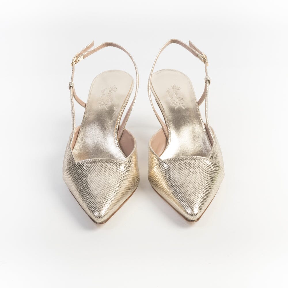 CHEVILLE - Sling Back - SILVIA VIP - Laminato Platino Scarpe Donna CHEVILLE