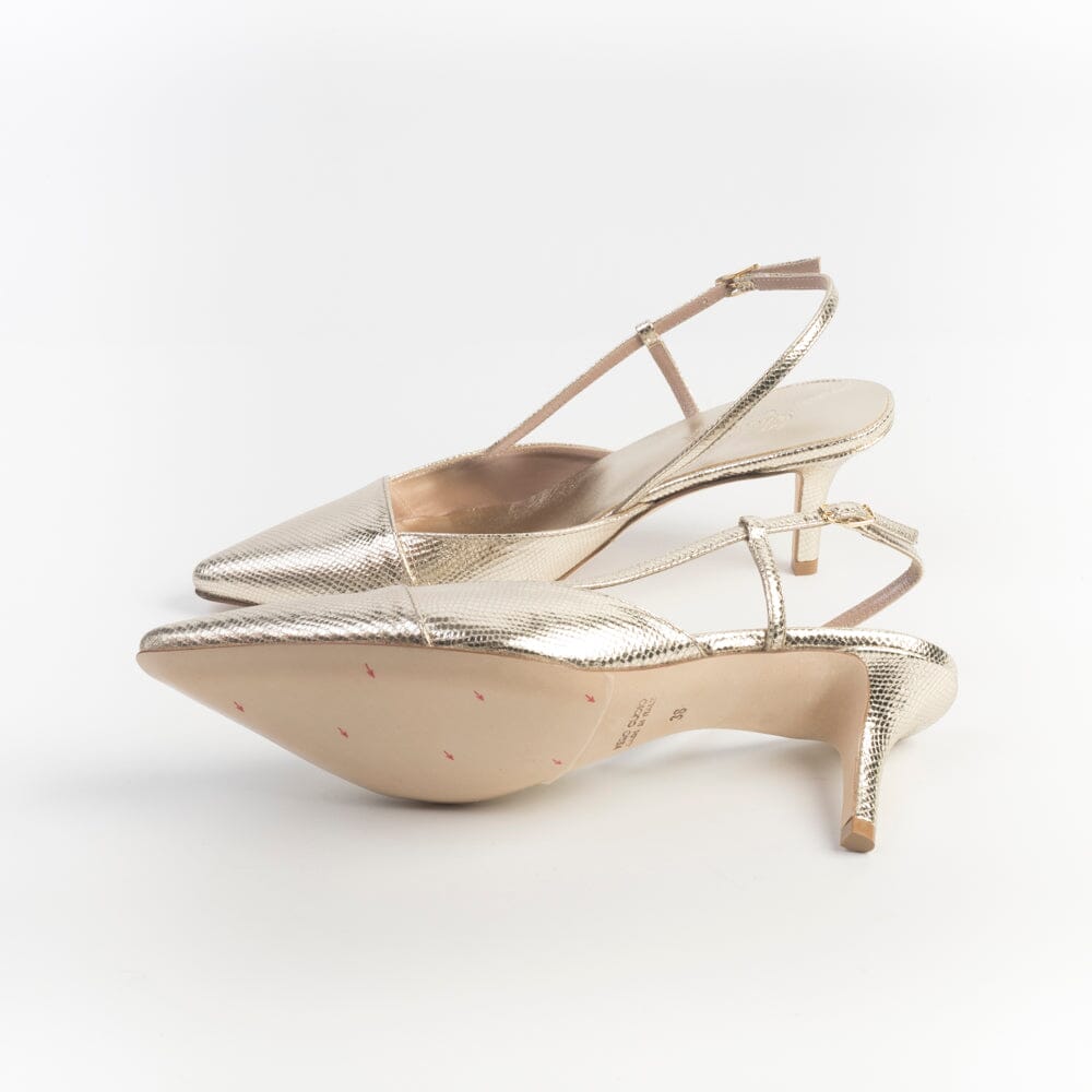 CHEVILLE - Sling Back - SILVIA VIP - Laminato Platino Scarpe Donna CHEVILLE