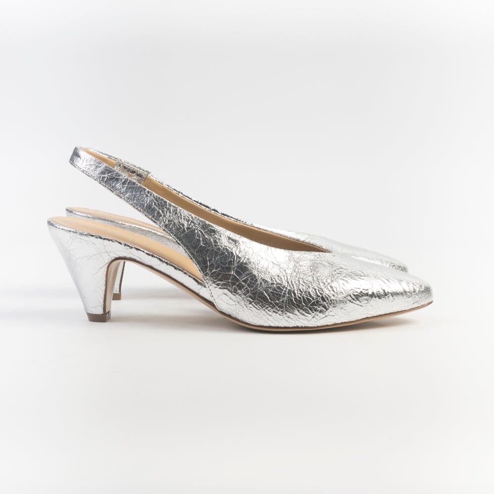 DEL CARLO - Sling back Tacco - 12105 - KISS - Cracklé Argento Scarpe Donna DEL CARLO