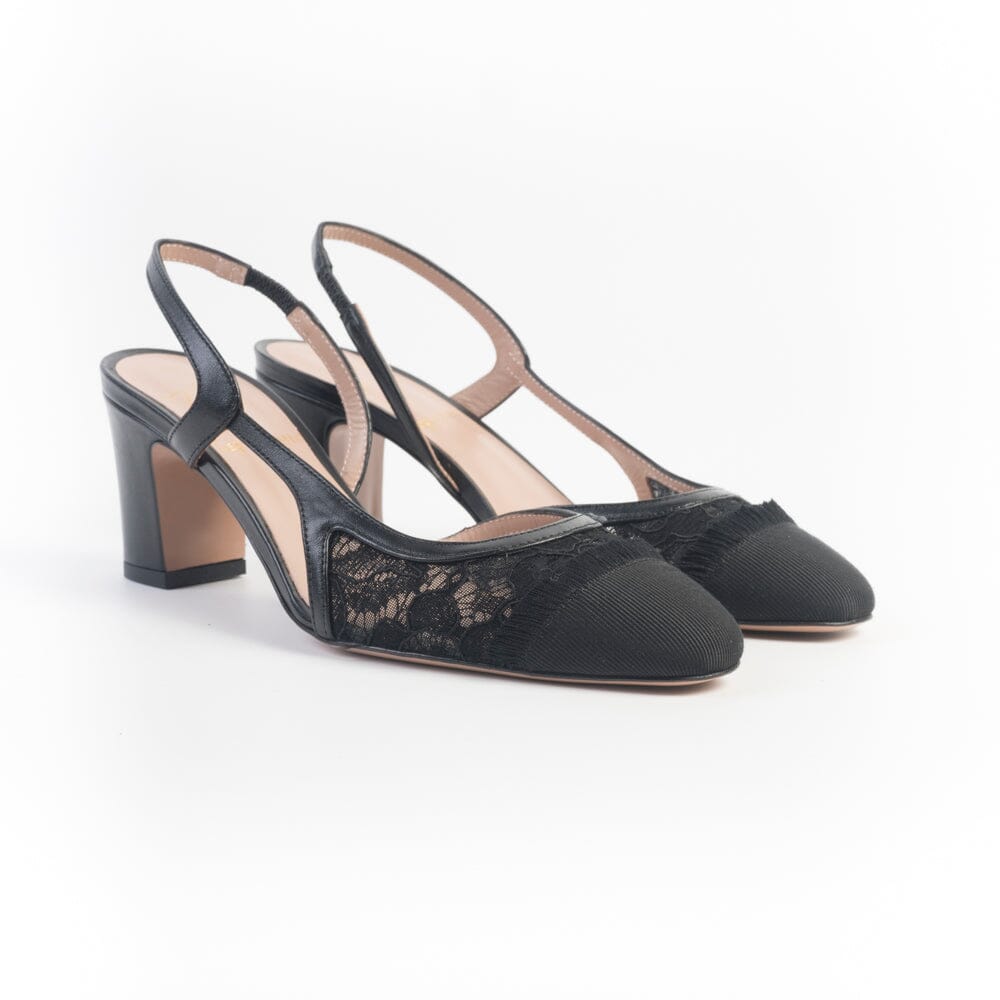 ROBERTO FESTA - Sling Back - Luciana - Pizzo Nero Scarpe Donna Roberto Festa