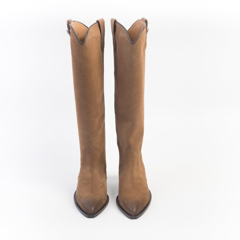 VIA ROMA 15 - Stivali - Texano 4681 - Velour Mogano Scarpe Donna Via Roma 15