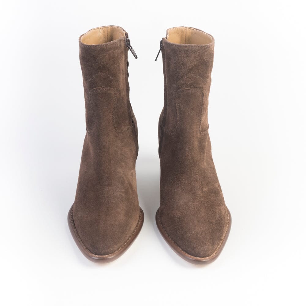 ANNA F - Stivaletto Texano - 9966 - Velour Caffè Scarpe Donna Anna F.