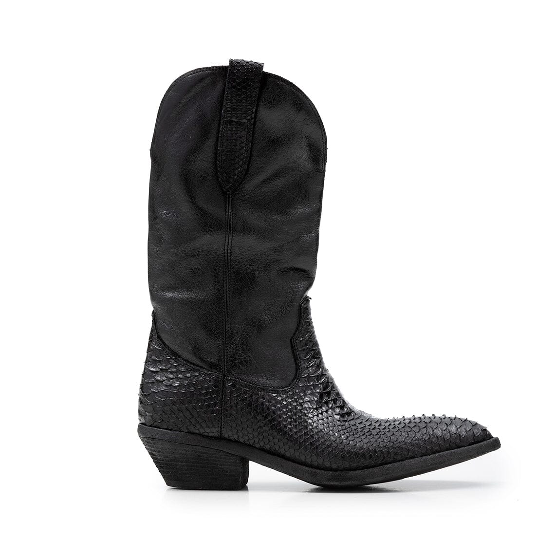 FAUZIAN JEUNESSE - Texano 3234 - Ignis lucido - Pitone nero Scarpe Donna FAUZIAN JEUNESSE - Collezione Donna