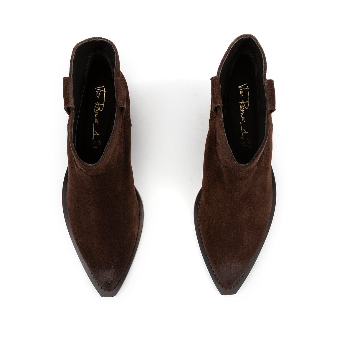 VIA ROMA 15 - Texani - 4737 - Velour Testa di Moro Scarpe Donna Via Roma 15