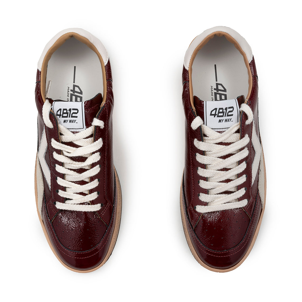 4B12 - Sneakers - Playnew D2032 - Lipstick vernice bordò