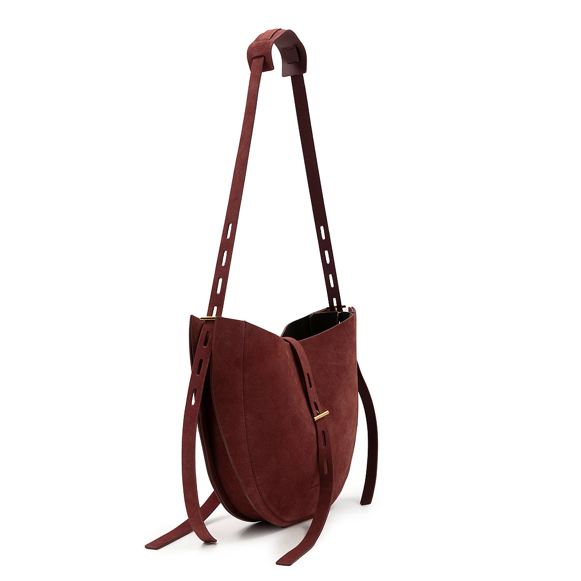 MINOBOSSI - Borsa a spalla - Lizzie - Suede Piuma Amaranto