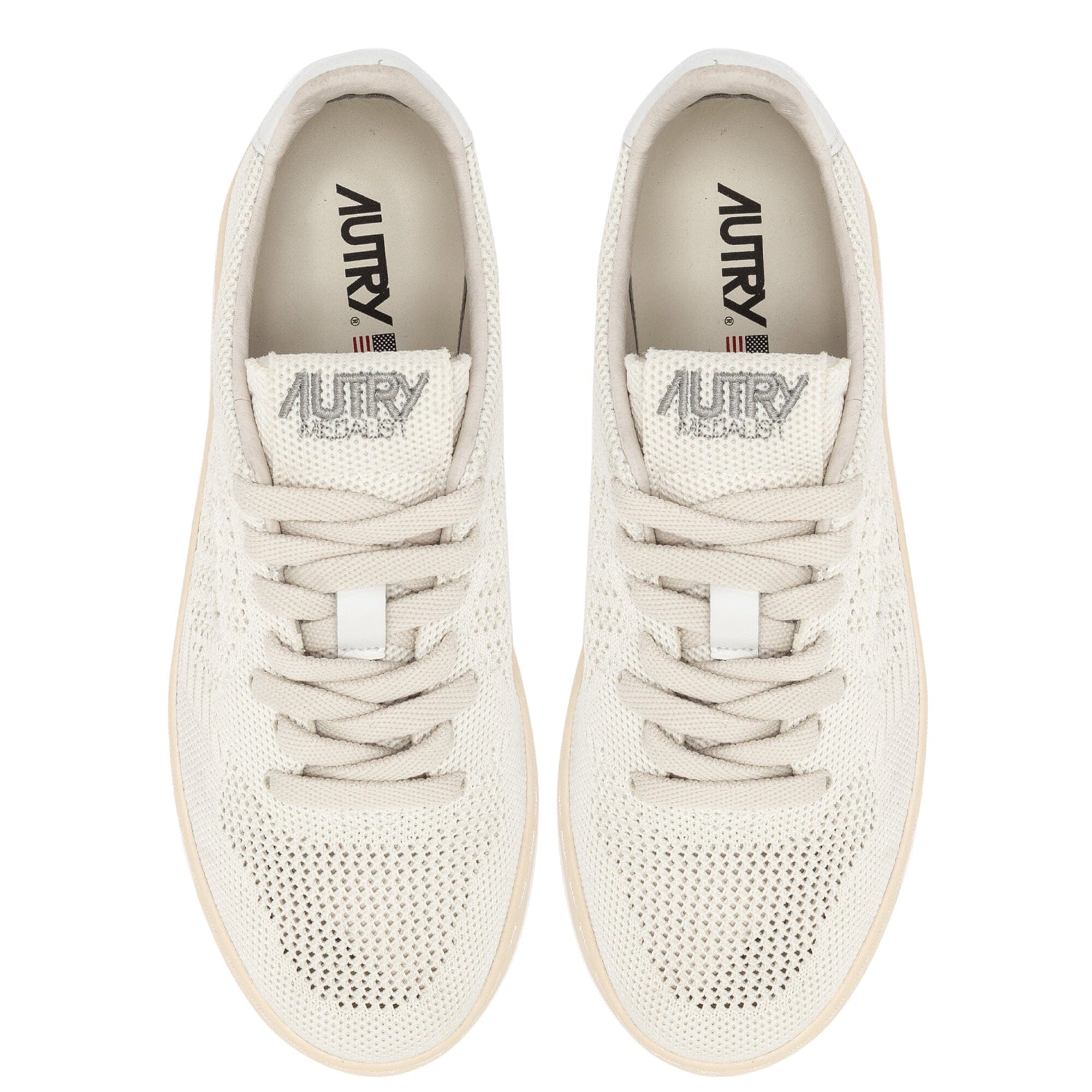 AUTRY - EKLW KN08 -Sneakers LOW WOM KNIT - Tessuto Avorio Scarpe Donna AUTRY - Collezione donna