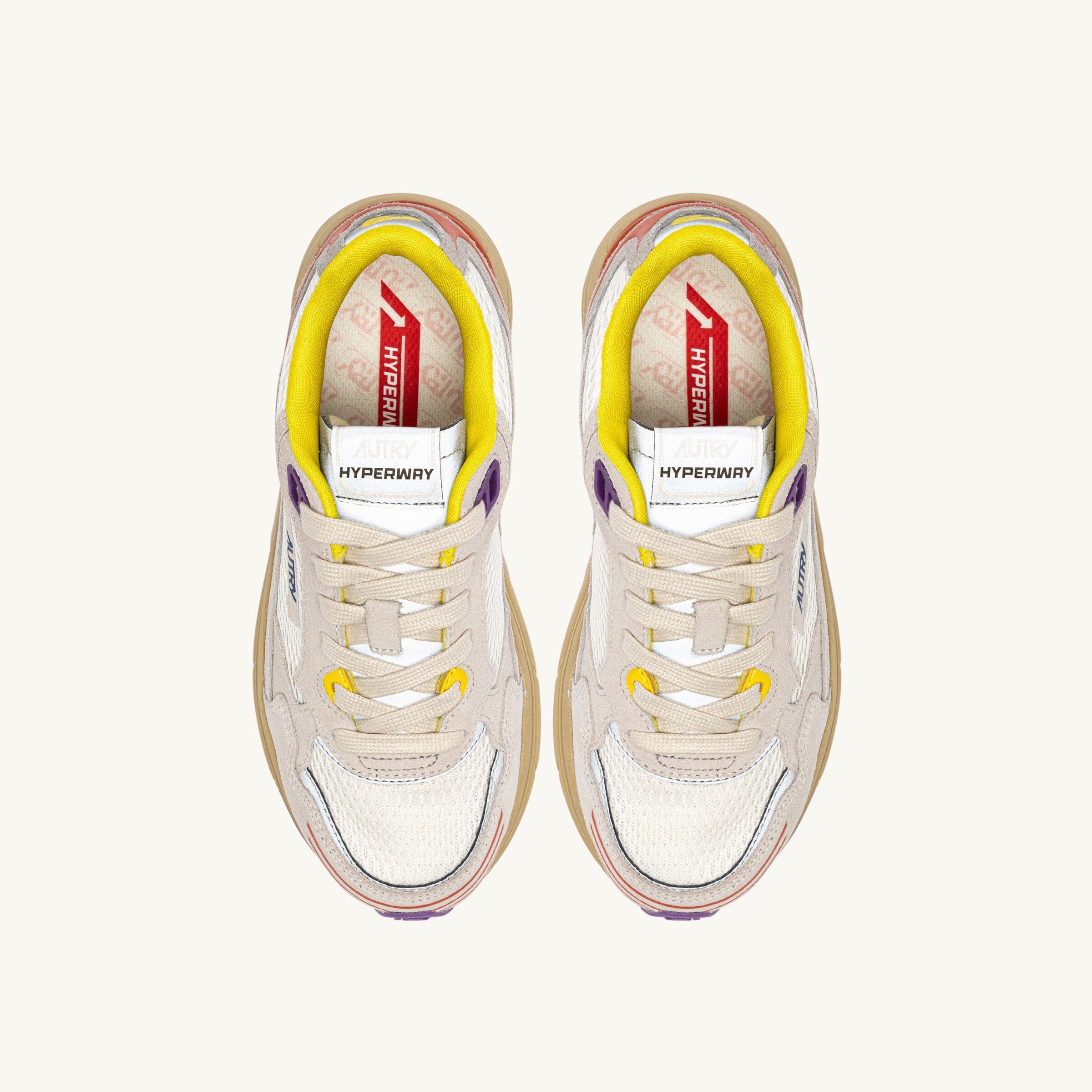AUTRY - HYLW CI02 Sneakers HYPERWAY - Avorio Arancio Giallo Scarpe Donna AUTRY - Collezione donna