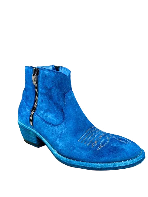 FAUZIAN JEUNESSE - EW - Texano - ZIPPY ANKLE BOOT - Azzurro