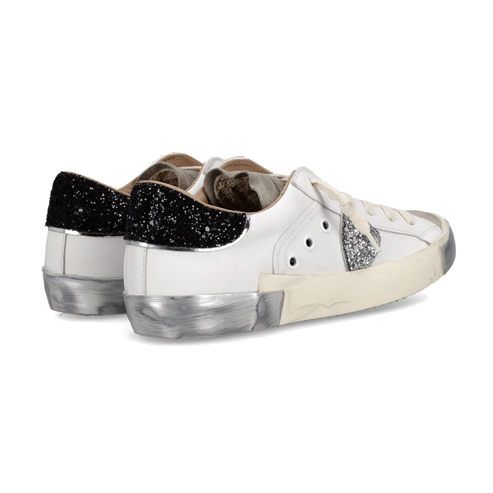 PHILIPPE MODEL - Sneakers - PRLD VG09 - BIANCO GLITTER NERO Scarpe Donna Philippe Model Paris