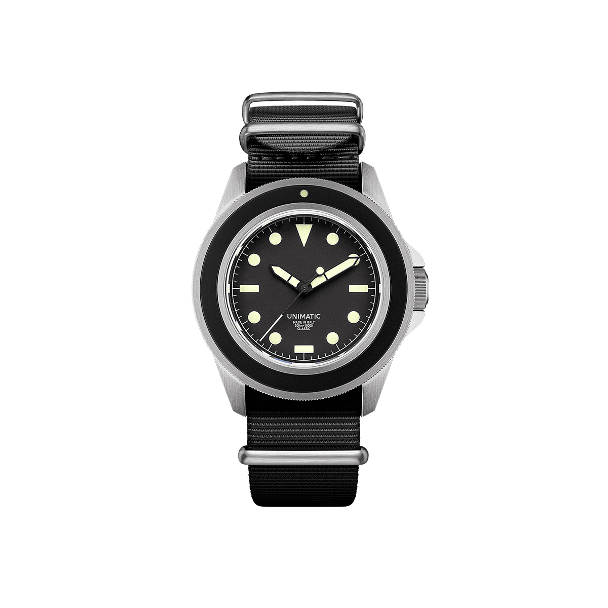 UNIMATIC - Orologio Modello Uno UC1 Classic - Subacqueo - Nero Accessori Uomo UNIMATIC