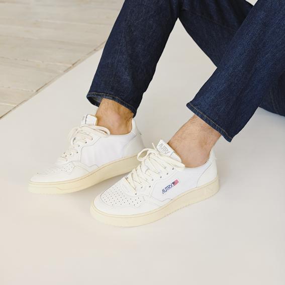 AUTRY LL15 - LOW MAN ALL LEAT - Bianco Scarpe Uomo AUTRY - Collezione uomo